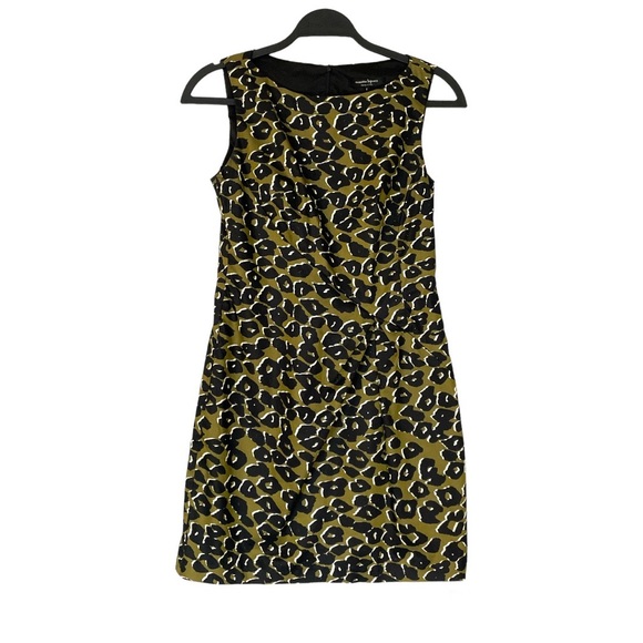 Nanette Lepore Green/Black Leopard Print Sheath Dress Size 2 - Picture 3 of 10